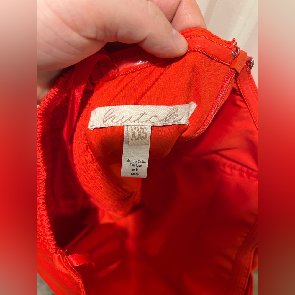 Anthropologie Hutch 3D Rosette Strapless Mini Dress Red , XXS - Picture 11 of 12